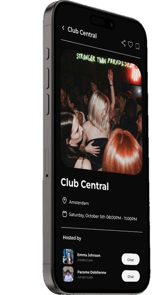 WeShre event page on smartphone