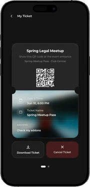 Phone with ticket screen